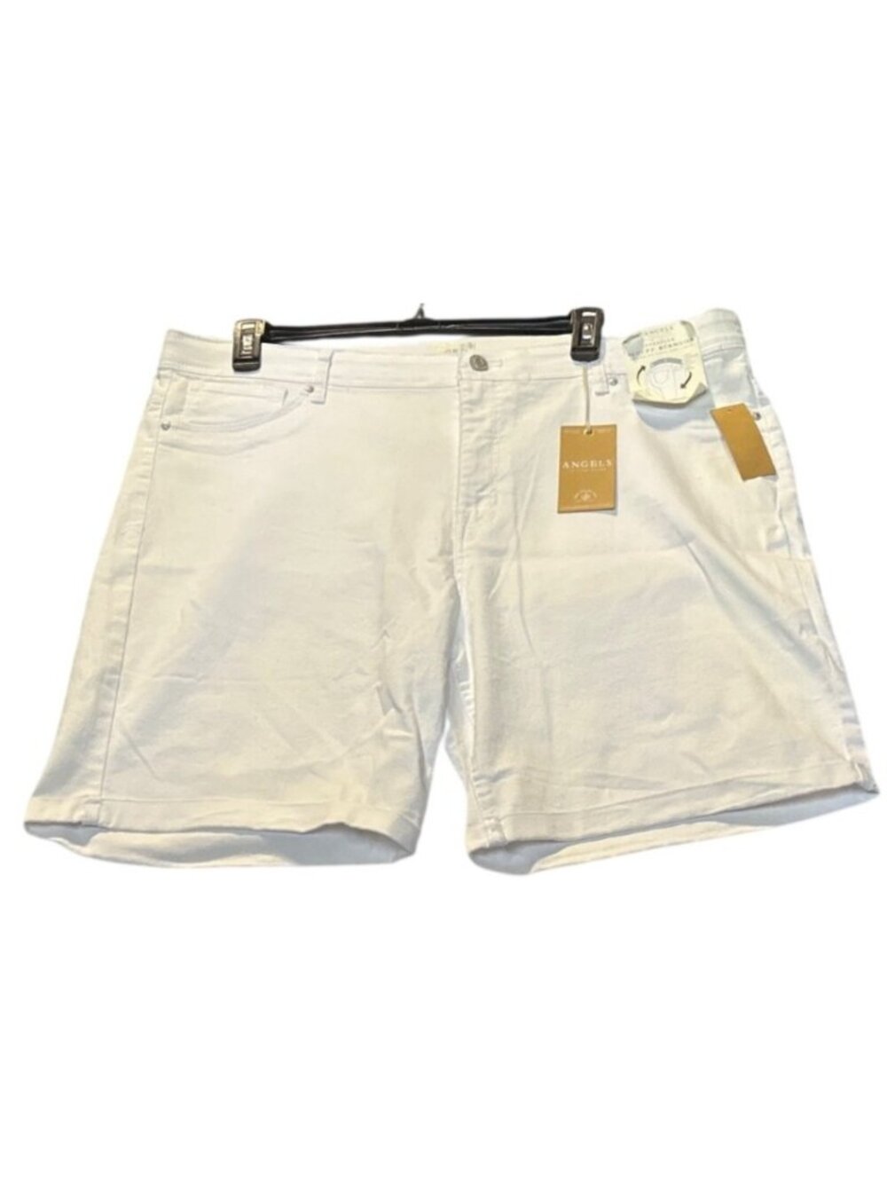 Angels Forever Young Size 22W Everflex Sculpt Bermuda White Denim Shorts